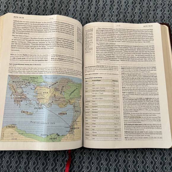 English Standard Version ESV Study Bible Tru Tone Cover Embossed Burgundy Red - Picture 12 of 12